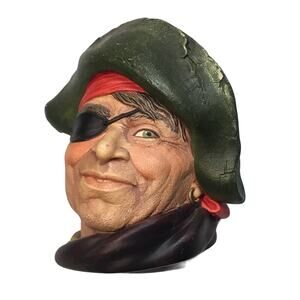 Vintage Smuggler Legend Chalkware Head Wall Hanging